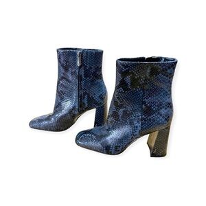 Sam Edelman Womens CODIE
leather Navy Ankle Boots Shoes 6.5M snake print